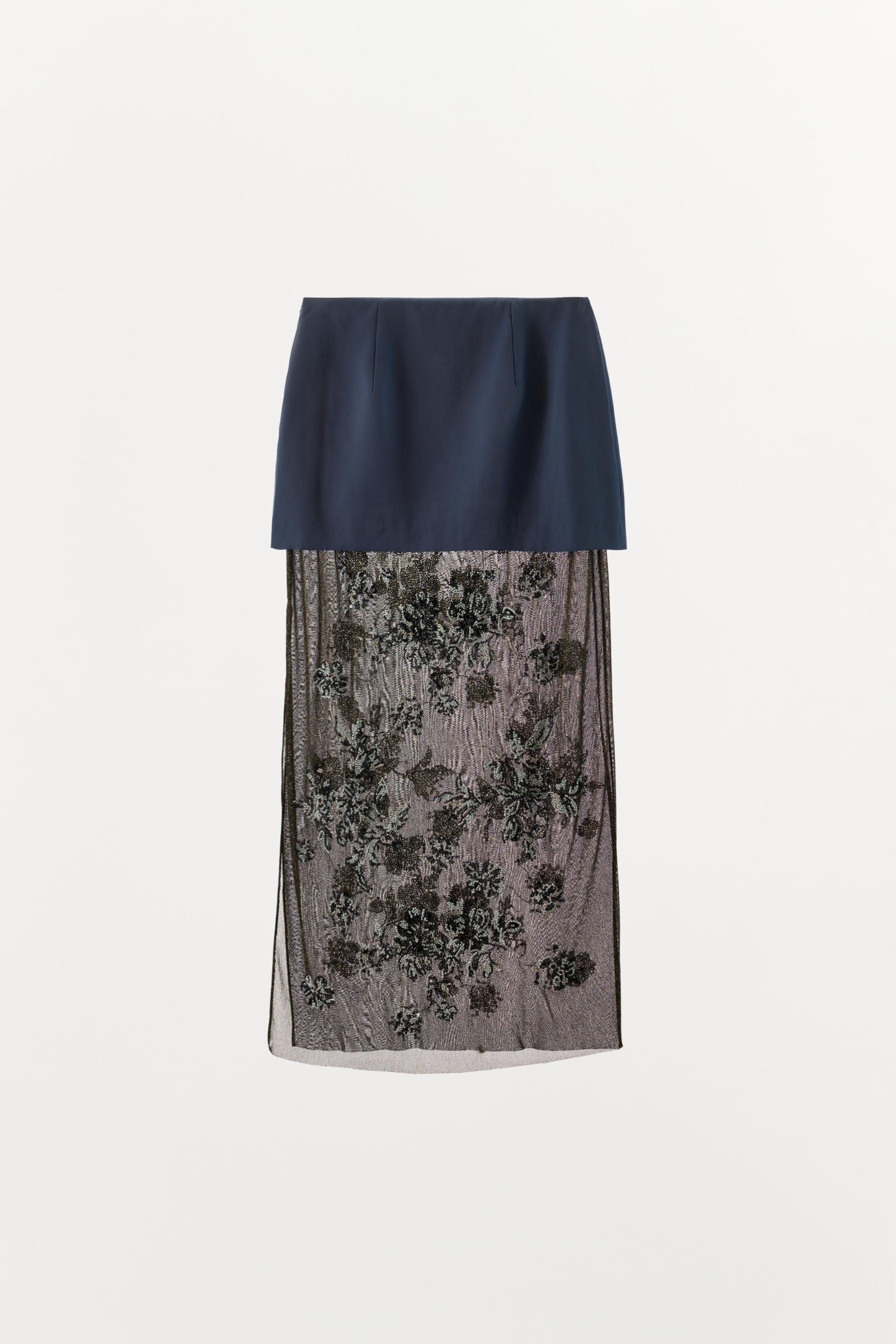 BEADED COMBINATION SKIRT